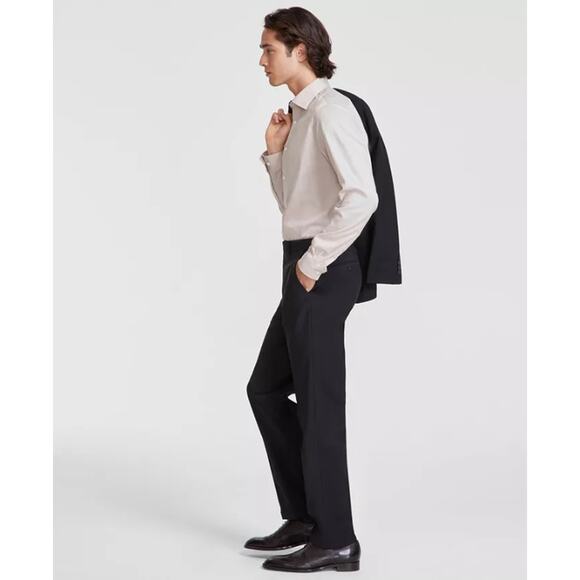 Calvin Klein Men's Black Wool Slim Fit Formal Suit Dress Pants Size 30W 32L - Picture 2 of 5